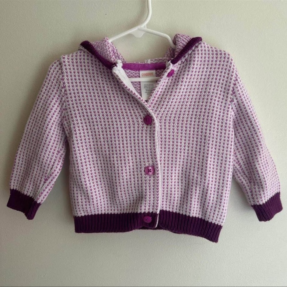 Vintage Y2K Gymboree purple knit button up sweater jacket